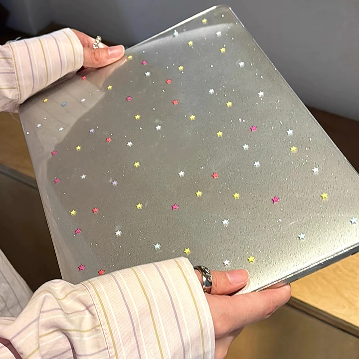 Ốp In Hình Ngôi Sao Đầy Màu Sắc Sáng Bóng Có Keybaord Cho 2026 Macbook Neo A3404 Air13 M5 M4 A3449 A3240 Air M1 A2337 Pro13 M1 M2 A2338 Air Retina13 Pro14 16 inch M5 A3434 A3428