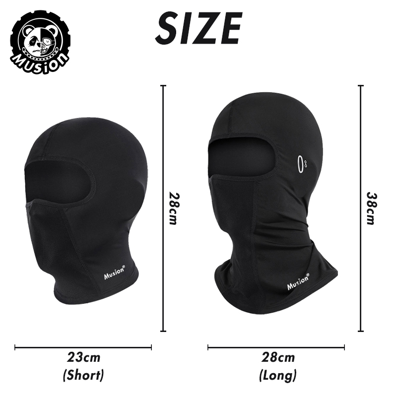 Musion Real Ice Silk Motorcycle Balaclava có lỗ kính Đi xe đạp Mặt nạ toàn mặt chống nắng Biker Mũ đội đầu thoáng khí cho nam và nữ