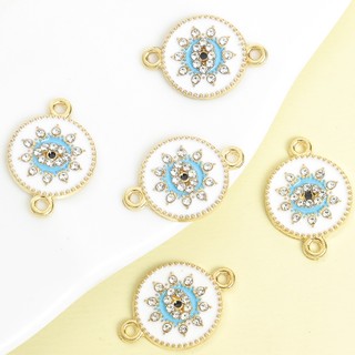10 Chiếc Phổ Biến Ở Châu Âu Và Châu Mỹ Kim Cương Giả Kẻ Sọc Mặt Trời & Ác Mắt Thiết Kế Men Kết Nối Vòng Cổ Đặc Sắc Vòng Tay Bông Tai DIY Tinh Tế Tròn Nhỏ Giọt Dầu Phụ Kiện Hợp Kim