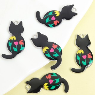 10 Chiếc Dễ Thương Mèo Con Họa Tiết Trước & Sau Men Quyến Rũ DIY Kawaii Vòng Cổ Vòng Tay Bông Tai Móc Khóa Và Nhiều Đồ Trang Trí Sáng Tạo Mặt Dây Hình Mèo Hoạt Hình - Món Quà Hoàn Hảo Cho Người Yêu Mèo