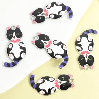 10 Chiếc Dễ Thương Mèo Con Họa Tiết Trước & Sau Men Quyến Rũ DIY Kawaii Vòng Cổ Vòng Tay Bông Tai Móc Khóa Và Nhiều Đồ Trang Trí Sáng Tạo Mặt Dây Hình Mèo Hoạt Hình - Món Quà Hoàn Hảo Cho Người Yêu Mèo