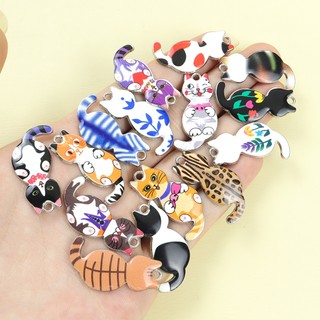 10 Chiếc Dễ Thương Mèo Con Họa Tiết Trước & Sau Men Quyến Rũ DIY Kawaii Vòng Cổ Vòng Tay Bông Tai Móc Khóa Và Nhiều Đồ Trang Trí Sáng Tạo Mặt Dây Hình Mèo Hoạt Hình - Món Quà Hoàn Hảo Cho Người Yêu Mèo