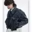 Tianlesiwei Áo khoác nam nữ mùa thu Áo khoác denim ngắn được giặt bằng đường phố cao cấp Mỹ