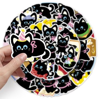 Bộ 50 Mèo Đen Dán Kawaii DIY Ván Trượt Tủ Lạnh Laptop Chống Thấm Nước Hoạt Hình Kid Đồ Chơi Miếng Dán