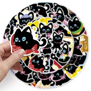 Bộ 50 Mèo Đen Dán Kawaii DIY Ván Trượt Tủ Lạnh Laptop Chống Thấm Nước Hoạt Hình Kid Đồ Chơi Miếng Dán