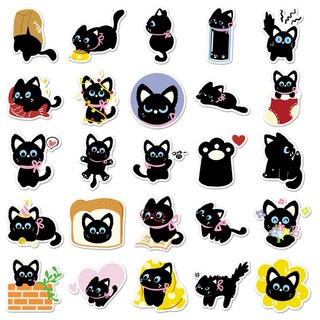 Bộ 50 Mèo Đen Dán Kawaii DIY Ván Trượt Tủ Lạnh Laptop Chống Thấm Nước Hoạt Hình Kid Đồ Chơi Miếng Dán
