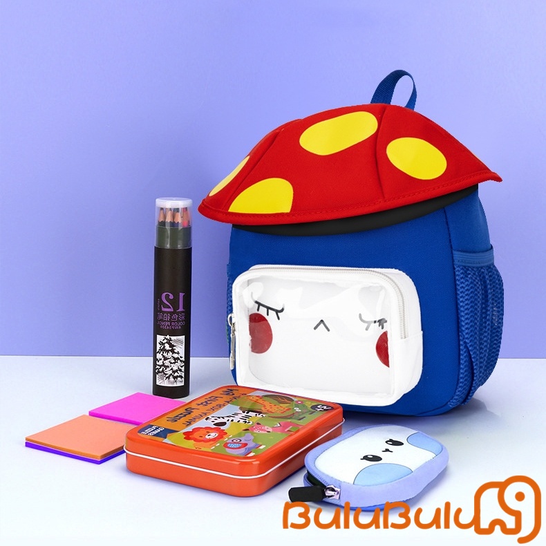 Ba lô nấm Kawaii dành cho trẻ mới biết đi Ba lô đi học chống thất lạc cho vườn thú, cắm trại, đi chơi 1-3 tuổi