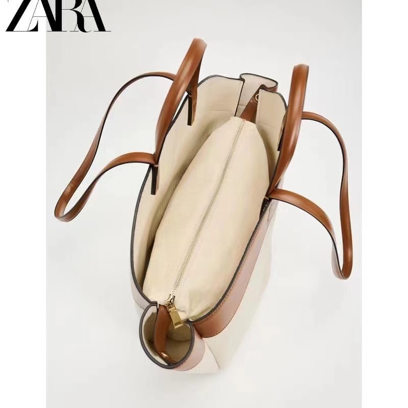 Túi Tote nữ vải ZARA Túi xách đeo vai đơn dung tích lớn