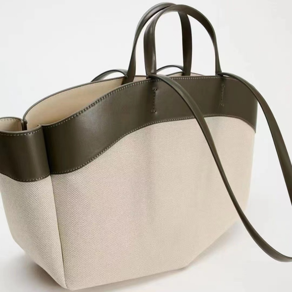 Túi Tote nữ vải ZARA Túi xách đeo vai đơn dung tích lớn