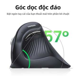 Chuột không dây UGREEN Công thái học dọc|4000DPI| Nhấp vào im lặng, Tương thích với máy tính xách tay, PC, Windows