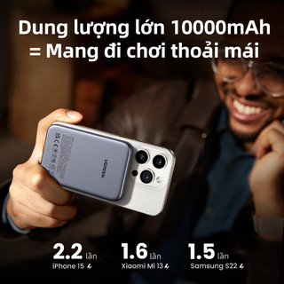 Sạc dự phòng không dây Ugreen 10000mAh | Sạc đồng thơi 2 thiết bị | Pin Li-on