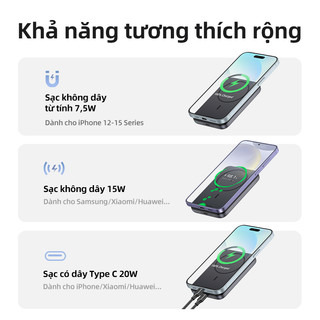 Sạc dự phòng không dây Ugreen 10000mAh | Sạc đồng thơi 2 thiết bị | Pin Li-on