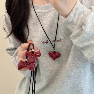 Vòng cổ nơ tình yêu màu đỏ Anchora Instagram chuỗi xương đòn thiểu số Hàn Quốc cổ áo phù hợp với cổ áo