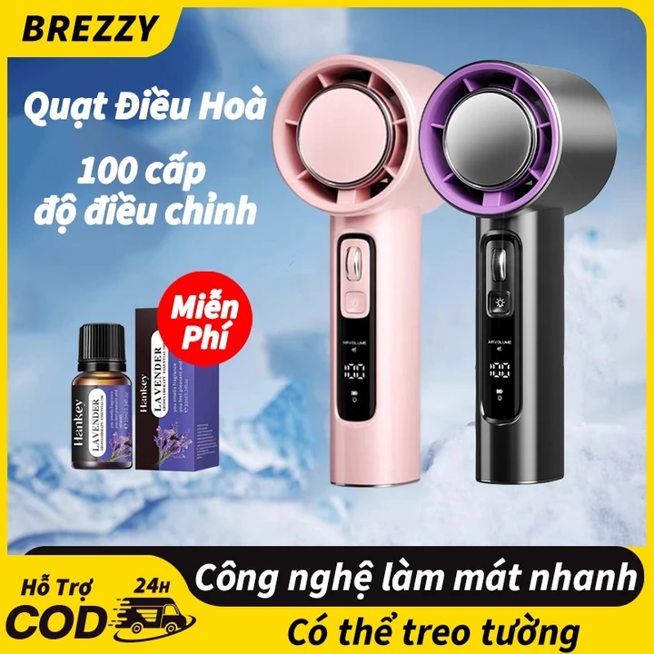 BREZZY Quạt Mini Cầm Tay Mạnh 100 Gear Tốc Độ Gió, Quạt Cầm Tay Mini Sạc Điện, Quạt Tích Điện Mini