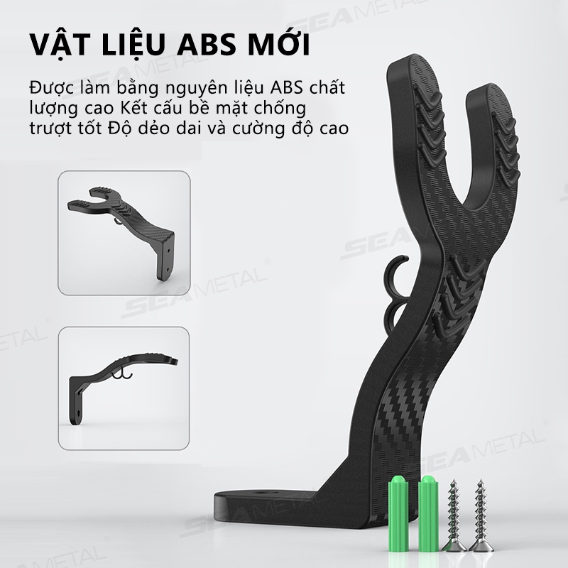 SEAMETAL móc treo mũ bảo hiểm đa năng tường, có móc chìa khóa, dùng lưu trữ mũ