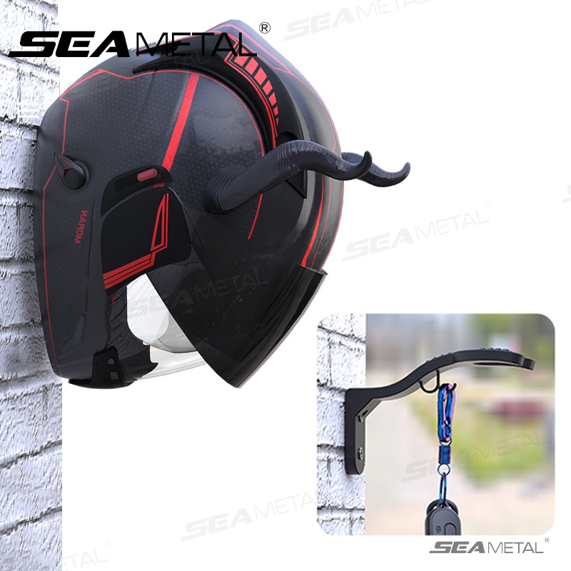 SEAMETAL móc treo mũ bảo hiểm đa năng tường, có móc chìa khóa, dùng lưu trữ mũ