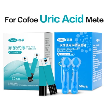 Cofoe 50 / 100 que thử + Lancet cho bộ kiểm tra đồng hồ đo axit Uric