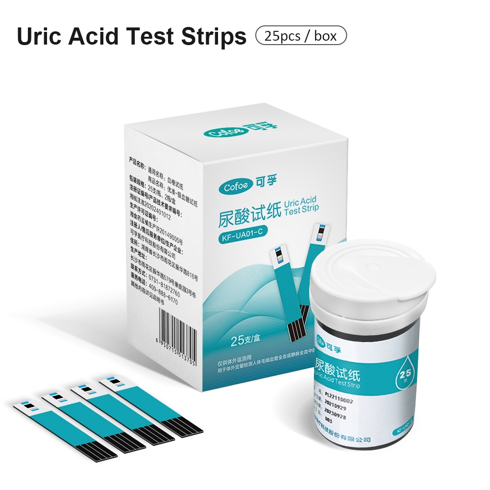 Ảnh Cofoe 50 / 100 que thử + Lancet cho bộ kiểm tra đồng hồ đo axit Uric 3