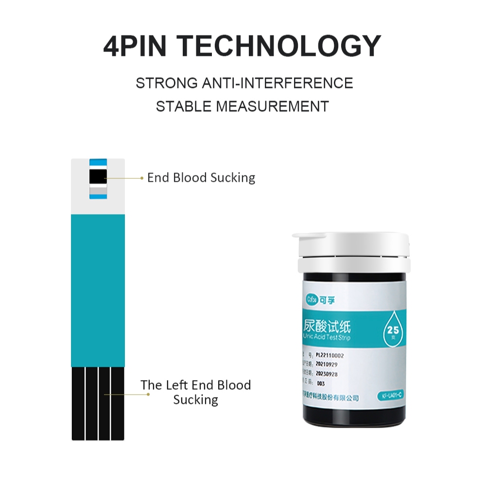 Ảnh Cofoe 50 / 100 que thử + Lancet cho bộ kiểm tra đồng hồ đo axit Uric 2