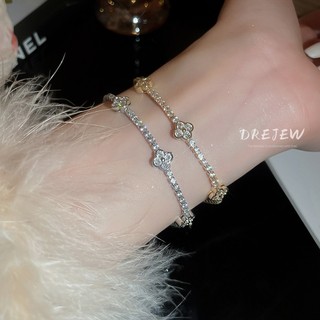 DREJEW Vòng tay hoa kim cương đầy đủ thời trang Hàn Quốc phong cách nhẹ nhàng sang trọng khí chất trang sức tay