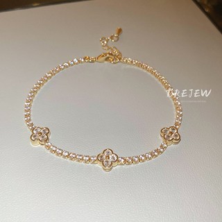 DREJEW Vòng tay hoa kim cương đầy đủ thời trang Hàn Quốc phong cách nhẹ nhàng sang trọng khí chất trang sức tay