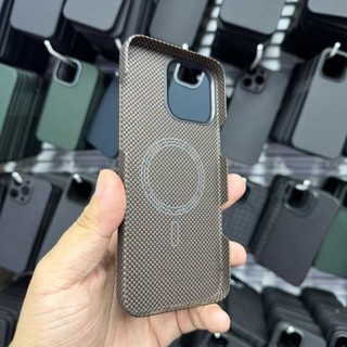 Ốp Điện Thoại Sạc Không Dây Từ Tính Cho iPhone 16 15 Pro Max Real Aramid Sợi Carbon Kim Loại Ống Kính Vòng Bảo Vệ Mặt Sau