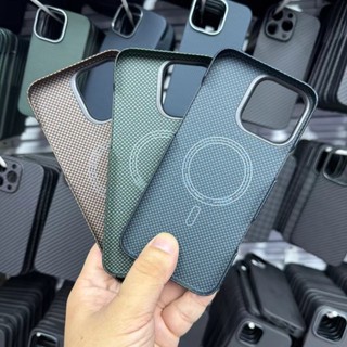 Ốp Điện Thoại Sạc Không Dây Từ Tính Cho iPhone 16 15 Pro Max Real Aramid Sợi Carbon Kim Loại Ống Kính Vòng Bảo Vệ Mặt Sau