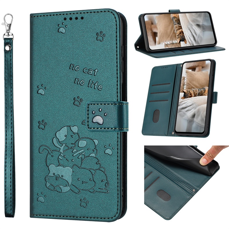 Ốp Lật Ví Da Thú Cưng Dễ Thương Cho Samsung Galaxy A3 A5 A6 A7 A8 A9 J9 A310 A320 A510 A520 A530 A710 A750 Star Lite Plus 2016 2017 2018 Khe Cắm Thẻ Ốp điện thoại