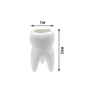 1 Cái Sáng Tạo Dễ Thương Hình Răng Gốm Bút Cho Nha Khoa Phòng Khám Để Bàn Lưu Trữ Bút Vui Vẻ Văn Phòng Phẩm Hộp Nha Sĩ Quà Tặng