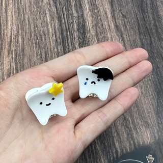 2 Chiếc Sáng Tạo Ngộ nghĩnh Răng Kẹp Tóc Mini Cá Mập Kẹp Mũ Đội Đầu Bé Gái Nữ Dễ Thương Kẹp Tóc Nha Sĩ Mũ Đội Đầu Quà Tặng