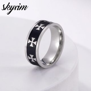 SKYRIM Nhẫn Nam Nữ Đơn Giản Họa Tiết Chữ Thập Nhẫn Trang Sức Thời Trang Jewelry