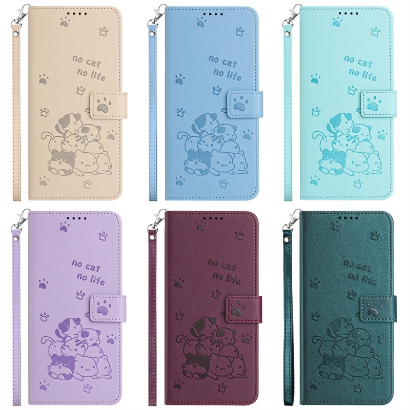 Ốp Lật Ví Da Thú Cưng Dễ Thương Cho Tecno Spark GO Camon Pova POP Neo 3 5 8 20 20C 30C Premier Pro Plus 2024 4G 5G Khe Cắm Thẻ Ốp điện thoại