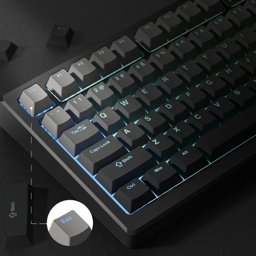 Womier 132 Phím Dark Shadow Keycaps Double Shot PBT Shine Through Key Caps cho Cherry Gateron MX Switch Bàn phím chơi game cơ học | BigBuy360 - bigbuy360.vn