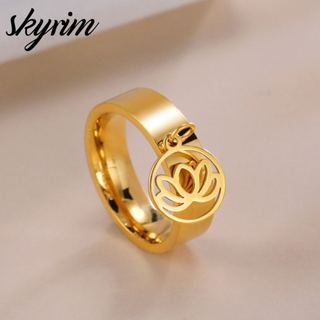 SKYRIM Đơn Giản Và Thanh Lịch Phụ Nữ Nhẫn Lotus Mẫu Trang Sức Thời Trang Quà Tặng
