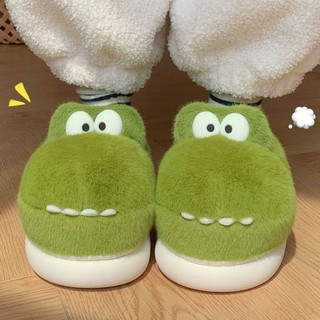 Xixitiao Cotton Dép Thời Trang Phong Cách Mới Ngộ nghĩnh Cá Sấu Sang Trọng Ấm Áp Thu Đông Trong Nhà Nhà