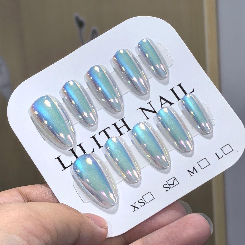tưởng tượng màu trắng Móng Tay Giả Nailbox Làm Móng Tay Miếng Dán Mạ