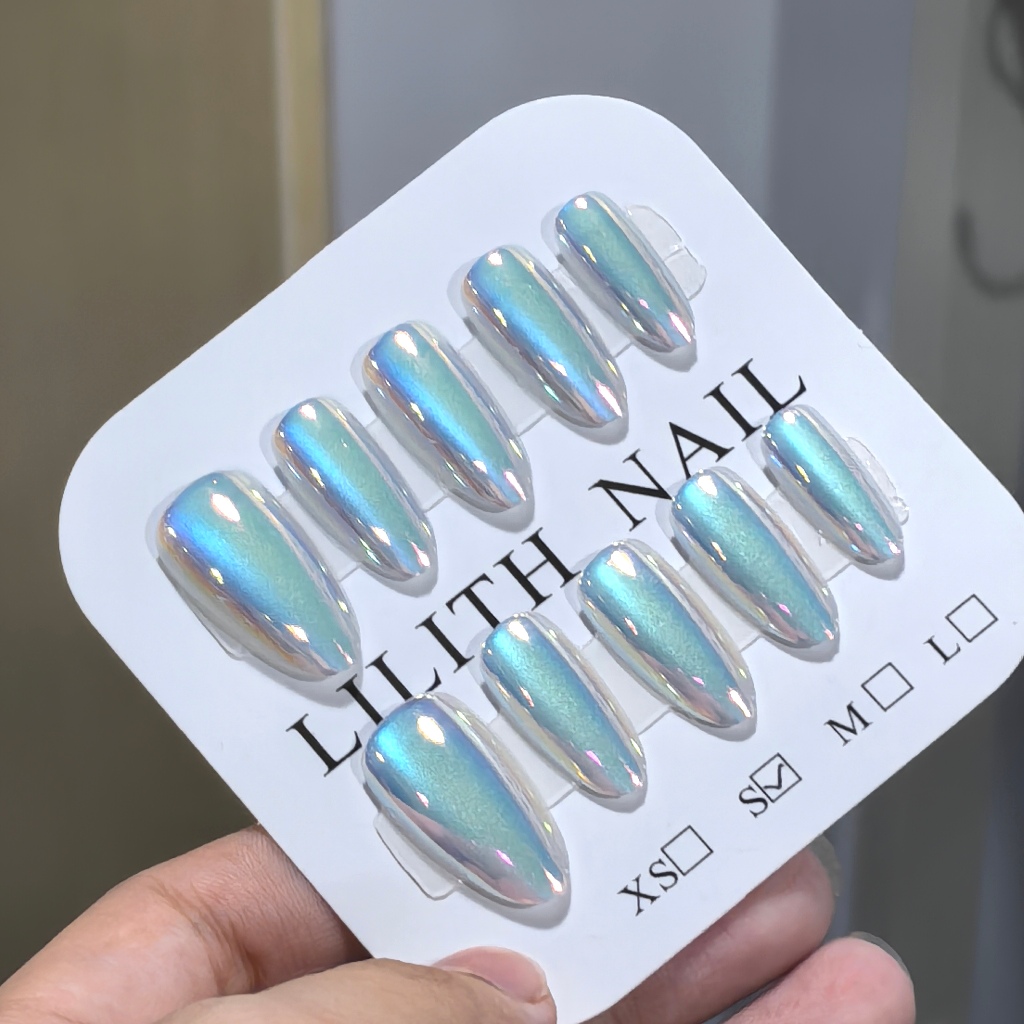 tưởng tượng màu trắng Móng Tay Giả Nailbox Làm Móng Tay Miếng Dán Mạ