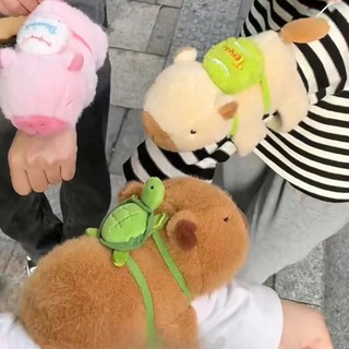 (Có vòng kéo xoay)Vòng tát Kapibala, đồ chơi nhồi bông ôm cổ tay, búp bê Kapibala