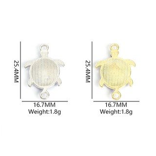 10 Đầu nối men rùa biển độc đáo với kim cương giả, Rùa với mặt dây chuyền treo đôi tạo kiểu mắt ác - Vòng cổ vòng tay phong cách biển Móc khóa DIY Phụ kiện thiết yếu