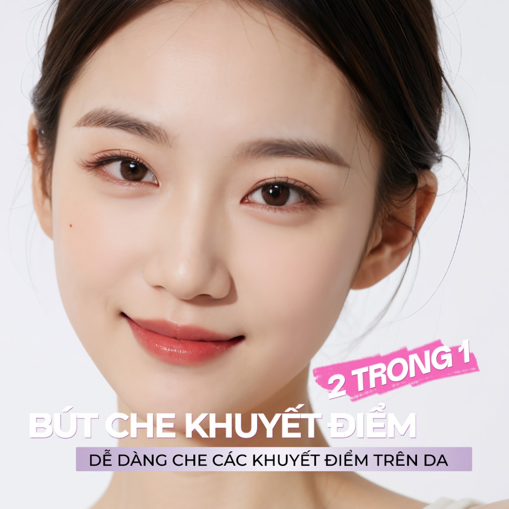 Ảnh Minimeli Full Coverge Bút Che Khuyết Điểm 2 TRONG 1 Chống Thấm Nước Flawless Trang Điểm Mặt Lâu Dài 2