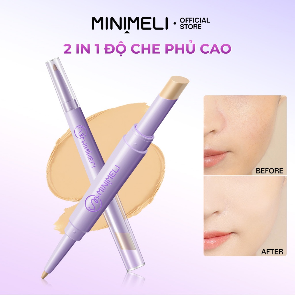 Ảnh Minimeli Full Coverge Bút Che Khuyết Điểm 2 TRONG 1 Chống Thấm Nước Flawless Trang Điểm Mặt Lâu Dài 1