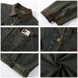 GKSSS áo khoác denim nam Phong cách đường phố Mỹ dáng rộng giản dị, phong cách trung tính chất lượng cao