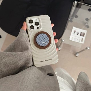 Ốp bảo vệ khung họa tiết màu xám Niche ins cho iPhone 15pro 15promax 14 14promax 14pro 16 pro max 16 plus wave case