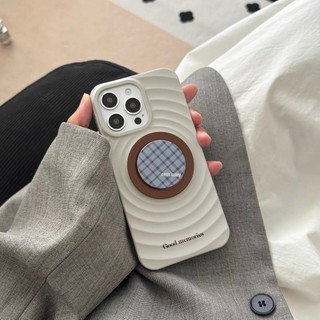 Ốp bảo vệ khung họa tiết màu xám Niche ins cho iPhone 15pro 15promax 14 14promax 14pro 16 pro max 16 plus wave case