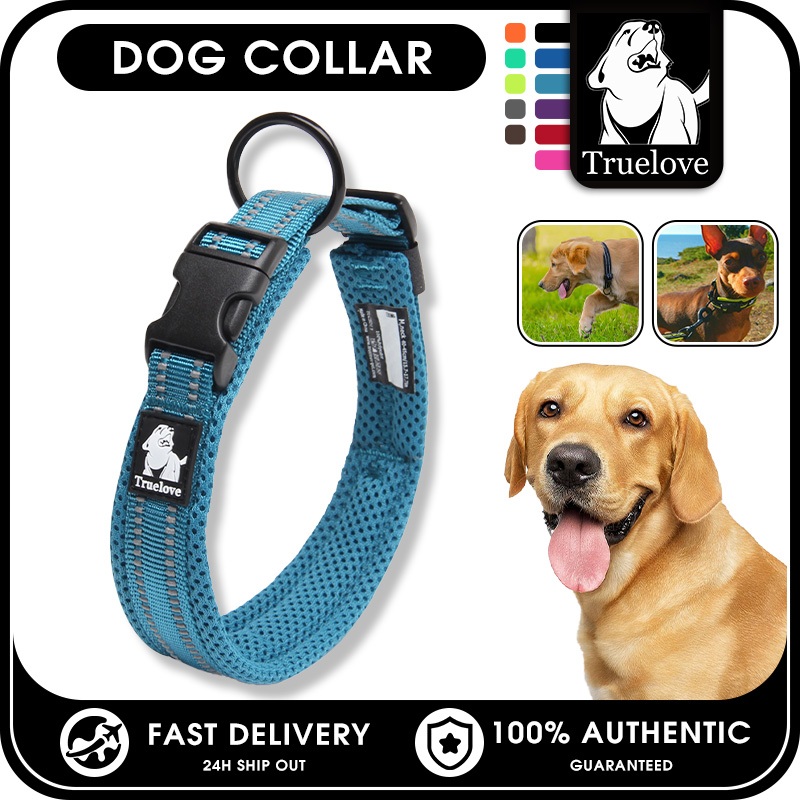 TRUELOVE Vòng cổ chó có thể điều chỉnh bằng Nylon Khóa hạng nặng cho mọi giống mọi thời tiết 10 màu