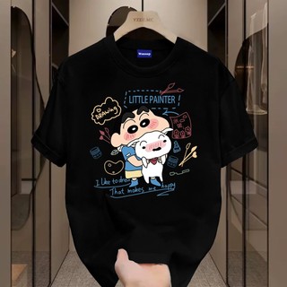 ✨Hàng có sẵn✨WASSUP Cartoon Anime Crayon Shin chan-Áo thun nam mới! 100% cotton, thời trang, Unisex
