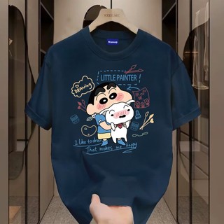 ✨Hàng có sẵn✨WASSUP Cartoon Anime Crayon Shin chan-Áo thun nam mới! 100% cotton, thời trang, Unisex