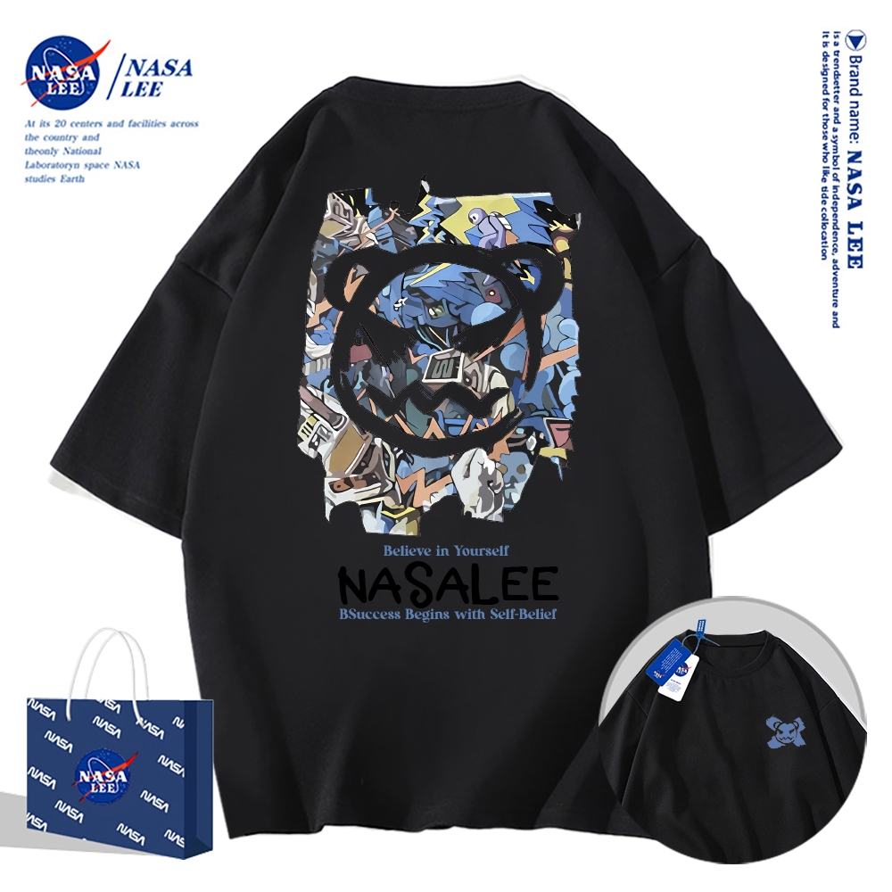 🔥Hàng có sẵn🔥Nasa Khớp Ngắn Tay Nam Nữ Xu Hướng Thời Trang Mùa Hè 2024 Phong Cách Mới Rời Cặp Đôi Nửa Tay