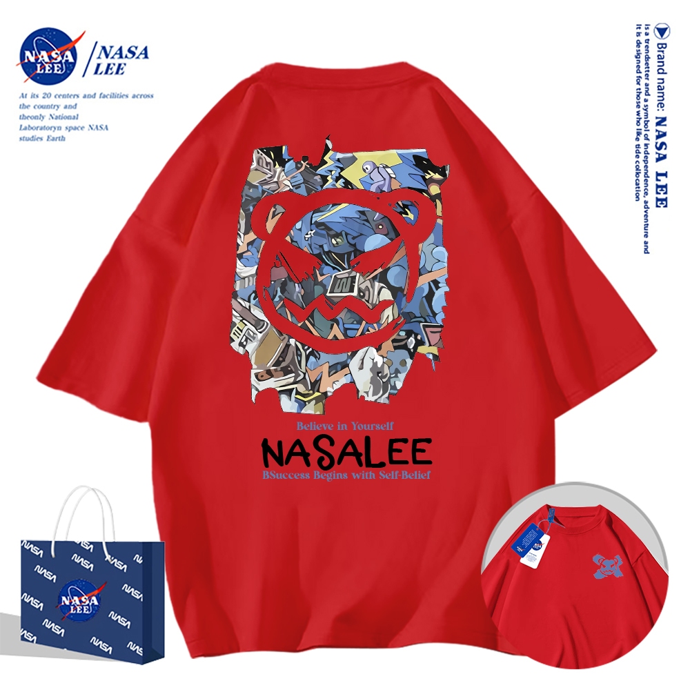 🔥Hàng có sẵn🔥Nasa Khớp Ngắn Tay Nam Nữ Xu Hướng Thời Trang Mùa Hè 2024 Phong Cách Mới Rời Cặp Đôi Nửa Tay