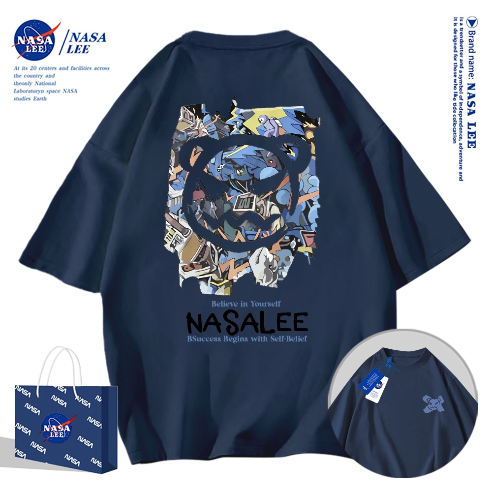 🔥Hàng có sẵn🔥Nasa Khớp Ngắn Tay Nam Nữ Xu Hướng Thời Trang Mùa Hè 2024 Phong Cách Mới Rời Cặp Đôi Nửa Tay